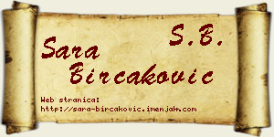 Sara Birčaković vizit kartica